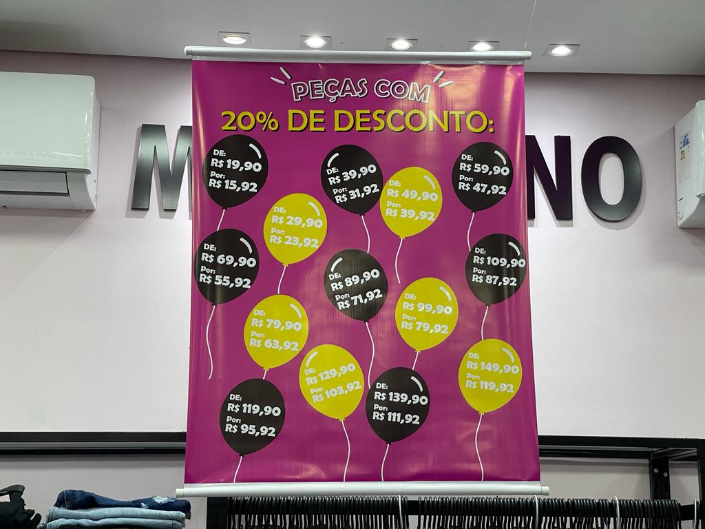 Peças selecionadas com 20% desconto - Foto: Jornal da Nova